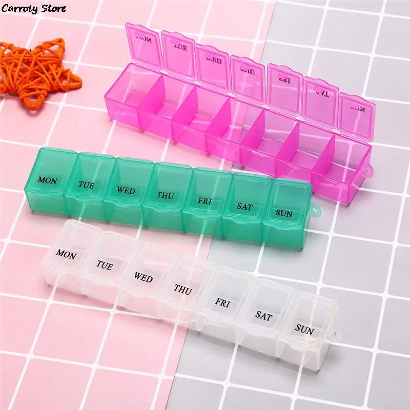 1PC 3 Colors 7 Days Storage Organizer Container Case Pill Box Splitters Weekly Tablet Pill Medicine Box Holder
1PC 3 Colors 7 Days Storage Organizer Container Case Pill Box Splitters Weekly Tablet Pill Medicine Box Holder