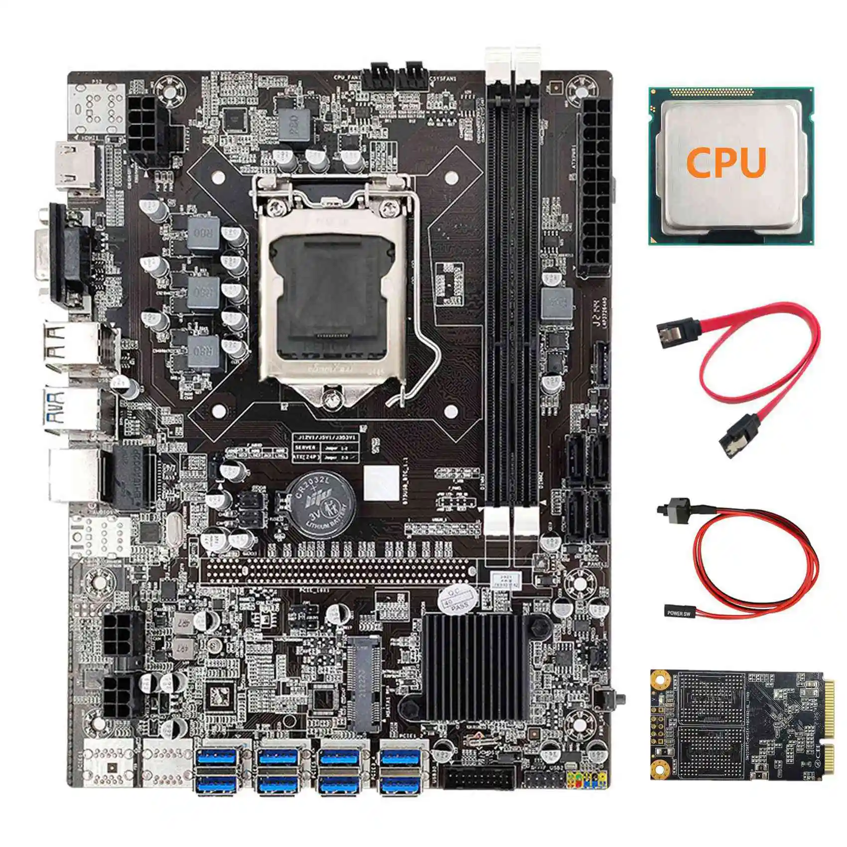 B75 ETH Mining Motherboard+CPU+128G MSATA SSD+SATA Cable+Switch Cable LGA1155 8XPCIE to USB B75 BTC Miner Motherboard
B75 ETH Mining Motherboard+CPU+128G MSATA SSD+SATA Cable+Switch Cable LGA1155 8XPCIE to USB B75 BTC Miner Motherboard