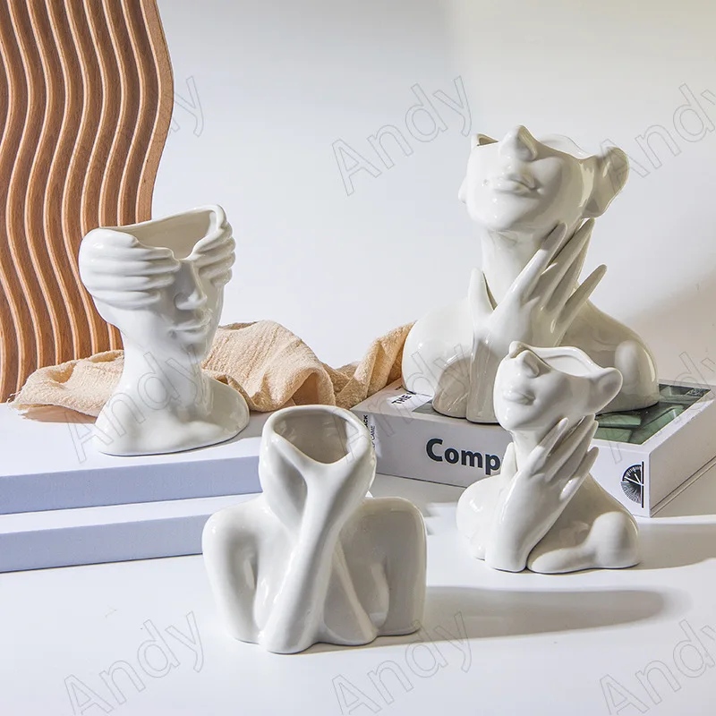 European Ceramic Vase Modern Body Art Decorative Living Room Ornaments Creative Abstract Desktop Flower Vases Home Decoration
European Ceramic Vase Modern Body Art Decorative Living Room Ornaments Creative Abstract Desktop Flower Vases Home Decoration