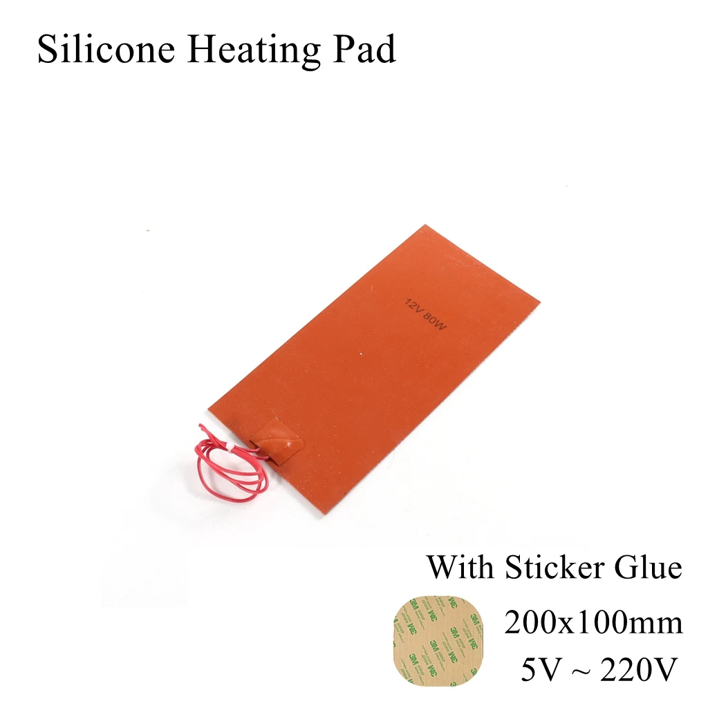200x100mm 12V 110V 220V Silicone Rubber Heating Pad Square Flat Heat Band Mat Plate Waterproof 3D Printer Glue Sticker Adhesive
200x100mm 12V 110V 220V Silicone Rubber Heating Pad Square Flat Heat Band Mat Plate Waterproof 3D Printer Glue Sticker Adhesive