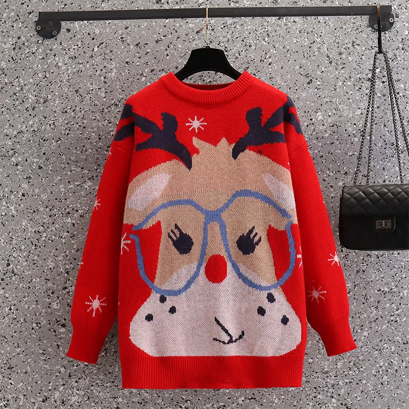 Christmas Fashion Women Sweater Autumn Winter Bottoming Knitted Pullover Oversized Loose Knitted Sweaters Outer Loose Clothes
Christmas Fashion Women Sweater Autumn Winter Bottoming Knitted Pullover Oversized Loose Knitted Sweaters Outer Loose Clothes