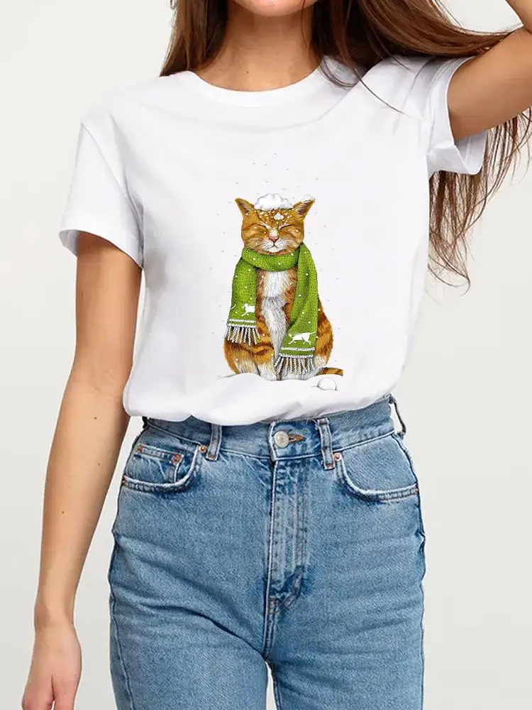 Cat Love Sweet Trend Tee Top Print Women Clothing New Year Graphic T-shirt Merry Christmas Clothes Fashion Basic T Shirt
Cat Love Sweet Trend Tee Top Print Women Clothing New Year Graphic T-shirt Merry Christmas Clothes Fashion Basic T Shirt