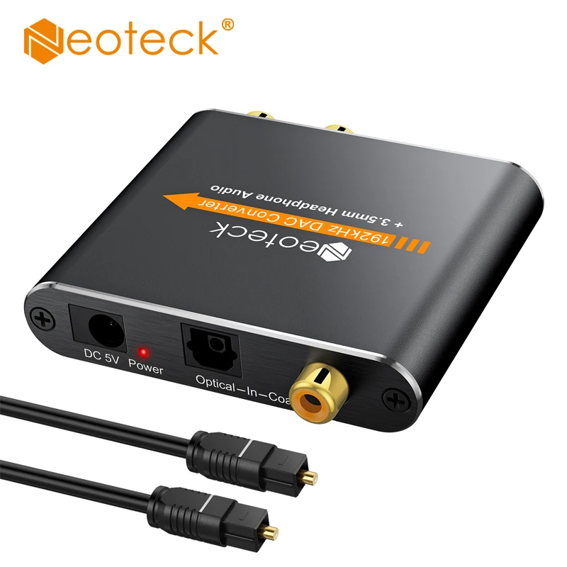 Аудиоконвертер Neoteck 192 кГц коаксиальный оптический Toslink RCA R/L ЦАП для усилителя HDTV -