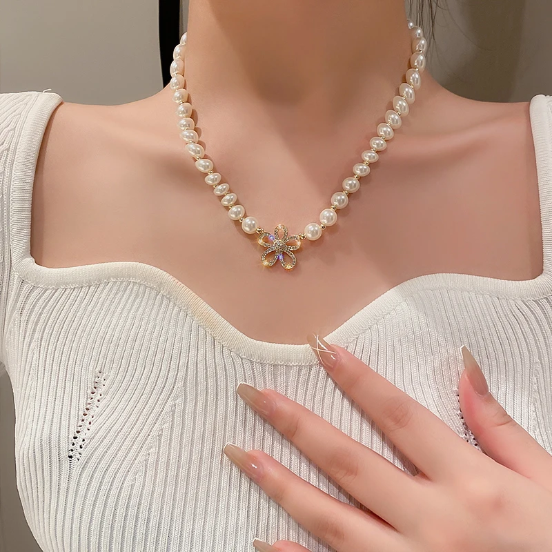 Luxury CZ Flower Pearl Pendant Necklace For Women 14k Gold Beads Pearl Choker Necklace 2022 Trend Fashion Girl Elegant Jewelry
Luxury CZ Flower Pearl Pendant Necklace For Women 14k Gold Beads Pearl Choker Necklace 2022 Trend Fashion Girl Elegant Jewelry