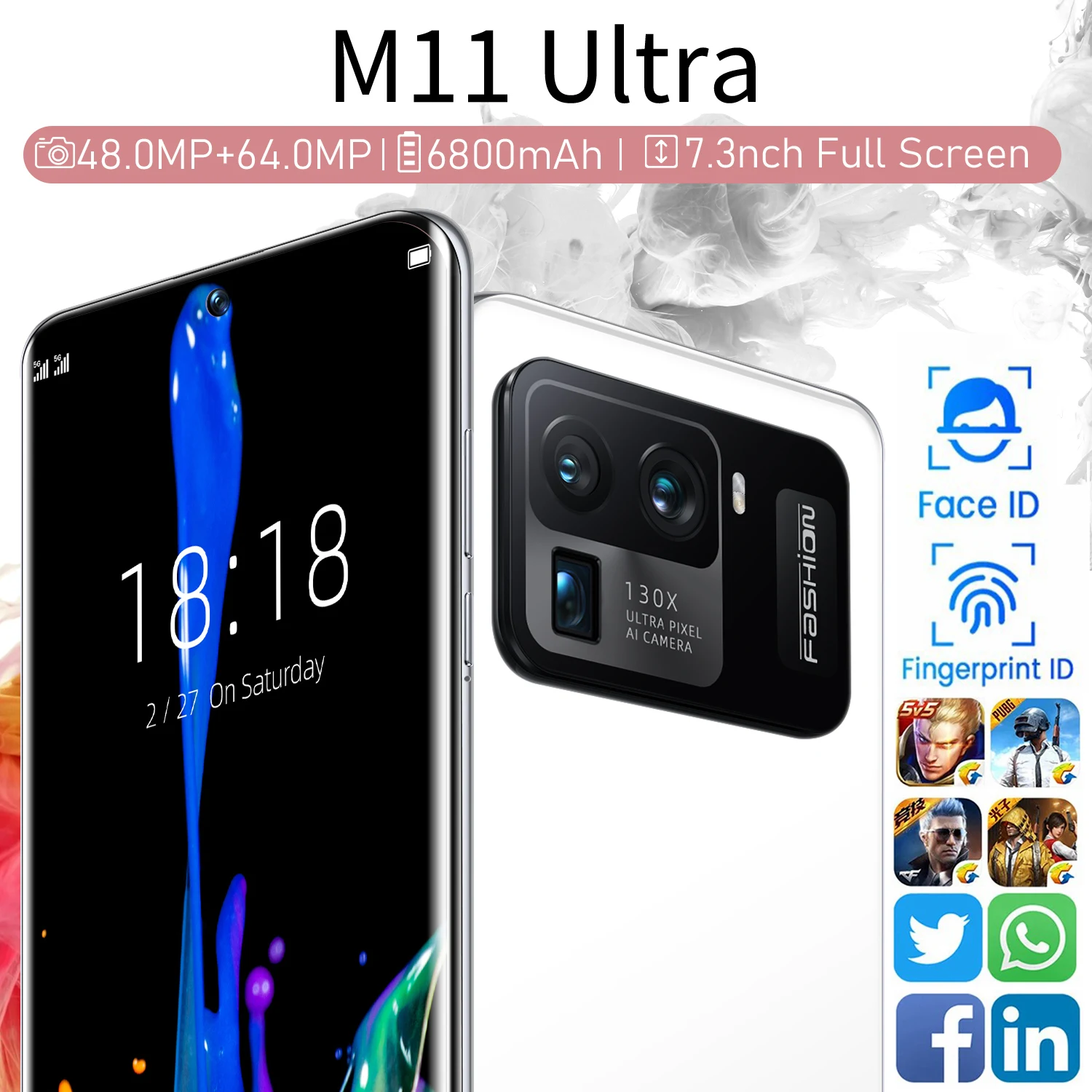 NEW M11 Ultra 16+512GB 7.3Inch HD+ Screen Qualcomm888 Deca Core 48+64MP support google 6800mAH GlobalVersion Unlocked SmartPhone
NEW M11 Ultra 16+512GB 7.3Inch HD+ Screen Qualcomm888 Deca Core 48+64MP support google 6800mAH GlobalVersion Unlocked SmartPhone
