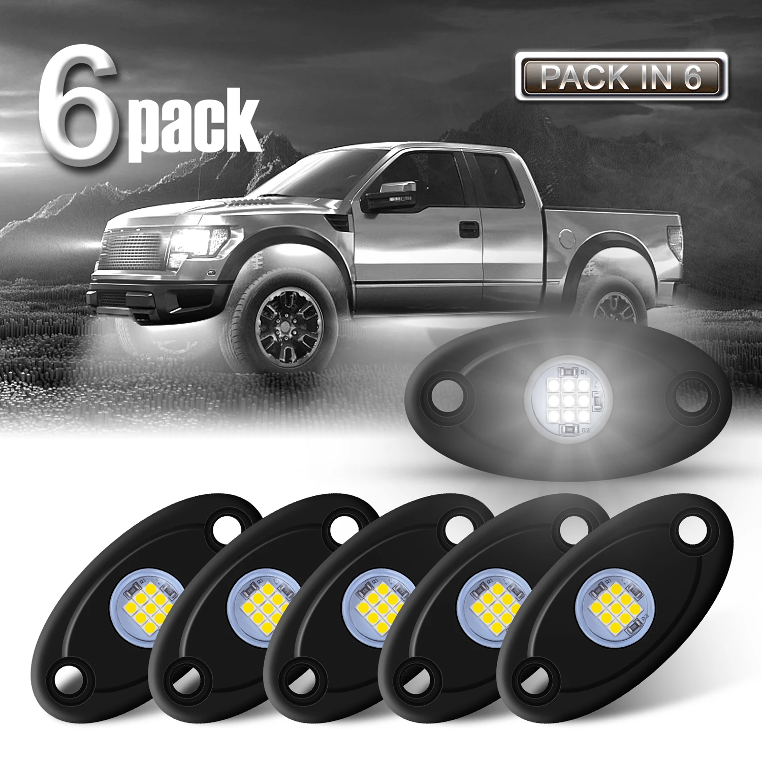 6Pcs LED Rock Lights White Neon Underglow Light for Car Truck ATV UTV SUV Jeep Boat Underbody Glow Trail Rig Lamp Waterproof (Wh
6Pcs LED Rock Lights White Neon Underglow Light for Car Truck ATV UTV SUV Jeep Boat Underbody Glow Trail Rig Lamp Waterproof (Wh