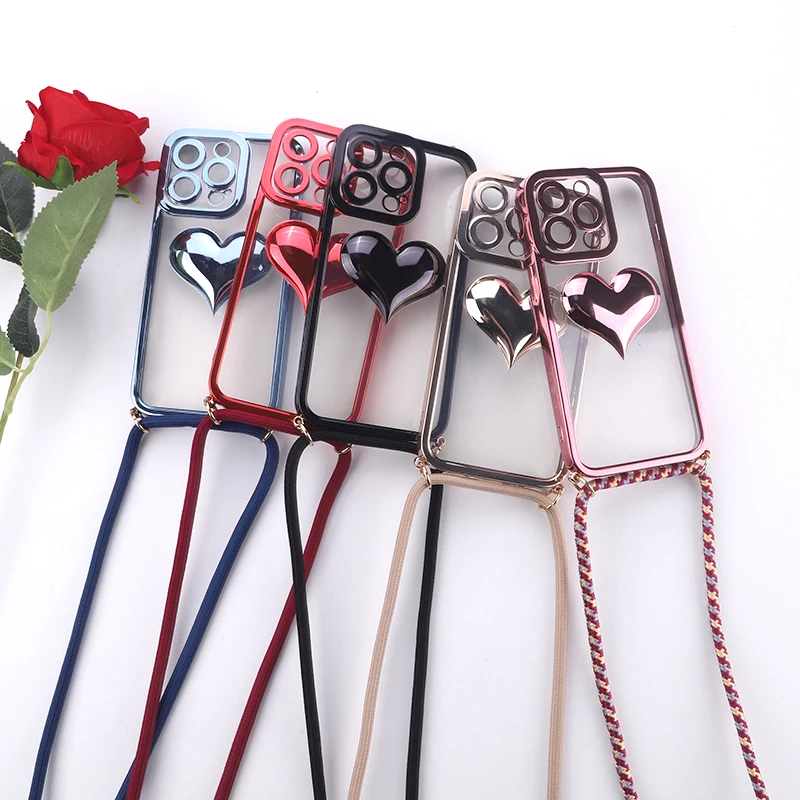 Shockproof Lanyard 3D Gradient Love Heart Transparent Phone Case For iPhone 13 11 12 Pro Max Luxury Necklace Cord Colorful Cover
Shockproof Lanyard 3D Gradient Love Heart Transparent Phone Case For iPhone 13 11 12 Pro Max Luxury Necklace Cord Colorful Cover