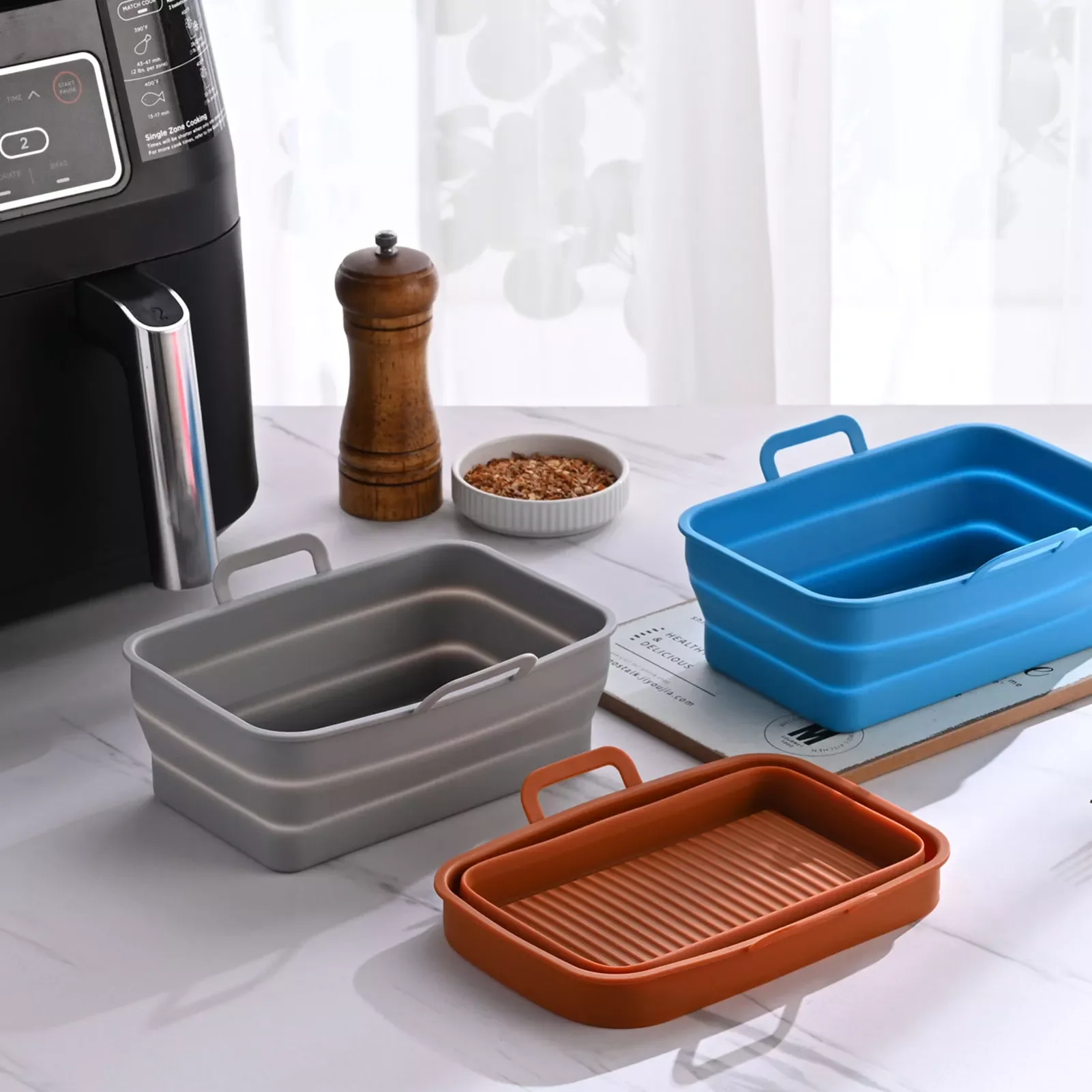 2pcs Foldable Silicone Air Fryers Oven Baking Tray Fried Pizza Chicken Mat AirFryer Silicone Pot Reusable Air Fryer Accessories
2pcs Foldable Silicone Air Fryers Oven Baking Tray Fried Pizza Chicken Mat AirFryer Silicone Pot Reusable Air Fryer Accessories