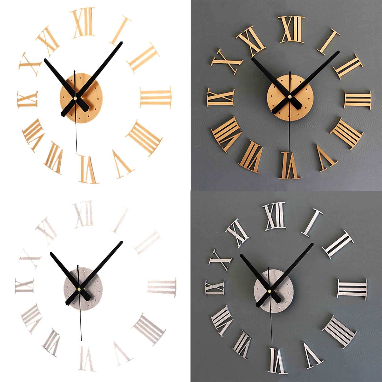 HOT DIY Luxury 3D Roman Numerals Wall Clock Large Size Home Decoration Art Clock HOT
HOT DIY Luxury 3D Roman Numerals Wall Clock Large Size Home Decoration Art Clock HOT