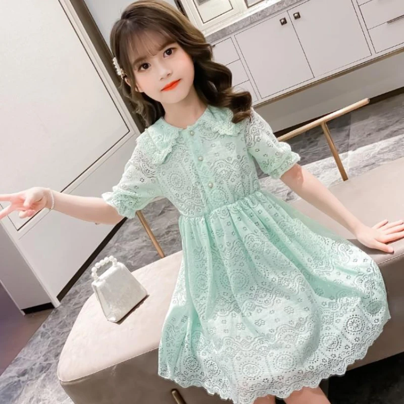 Girls Dress for Summer 2023 New Korean Short Sleeve Children's Fashion Girl Lace Princess Dress Girl Clothes Flower Girls 7-12y
Girls Dress for Summer 2023 New Korean Short Sleeve Children's Fashion Girl Lace Princess Dress Girl Clothes Flower Girls 7-12y