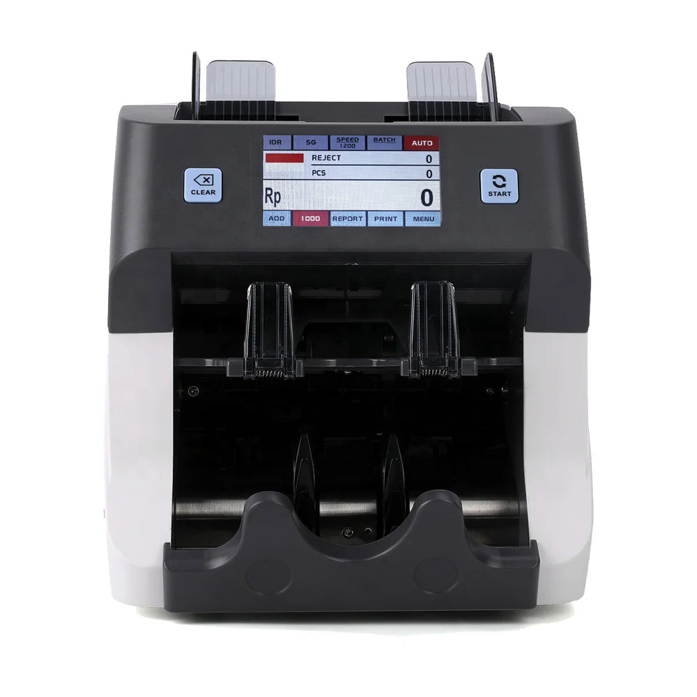 2 Cis Bill Counter Banknote Sort Value Counter 4.3-Inch Touch Screen Two Pockets Value Currency Money Bill Counters
2 Cis Bill Counter Banknote Sort Value Counter 4.3-Inch Touch Screen Two Pockets Value Currency Money Bill Counters