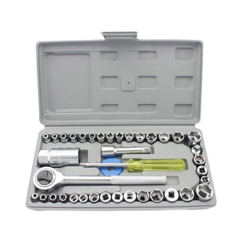 40-Peice Quick-Release Ratchet, Bits and Bit Sockets, Mechanic Tools Kit For DIY Combination Tool Kit Auto Repair
40-Peice Quick-Release Ratchet, Bits and Bit Sockets, Mechanic Tools Kit For DIY Combination Tool Kit Auto Repair