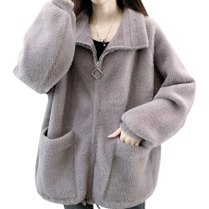 Exclusive Innovation High Quality Coat Advanced Fashion Imitation Mink Fleece Women's Jacket Zipper Keep Warm Harajuku Female
Exclusive Innovation High Quality Coat Advanced Fashion Imitation Mink Fleece Women's Jacket Zipper Keep Warm Harajuku Female