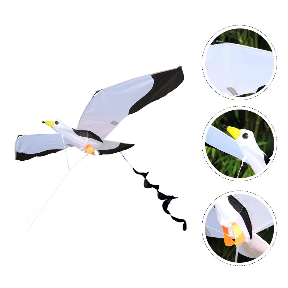 

3D воздушный змей-чайка легкая Летающая Детская уличная игрушка, Простой Длинный хвост, клетчатая ткань, ребенок, малыш, Летающий