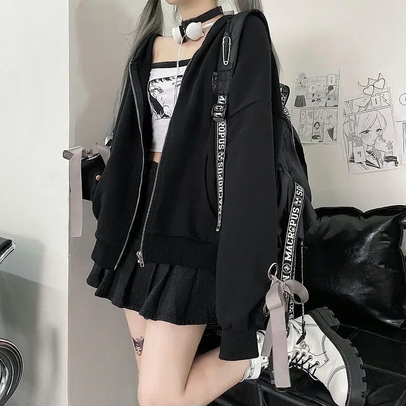 Худи HOUZHOU в стиле Харадзюку на молнии, женское свободное худи с длинным рукавом и бантом, повседневный милый топ в стиле преппи для девушек
Худи HOUZHOU в стиле Харадзюку на молнии, женское свободное худи с длинным рукавом и бантом, повседневный милый топ в стиле преппи для девушек