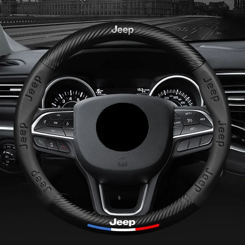 Carbon Fiber Car Logo Steering Wheel Cover With 3D Embossing For Jeep Wrangler Renegade Compass Cherokee Grand Wagoneer Patriot
Carbon Fiber Car Logo Steering Wheel Cover With 3D Embossing For Jeep Wrangler Renegade Compass Cherokee Grand Wagoneer Patriot