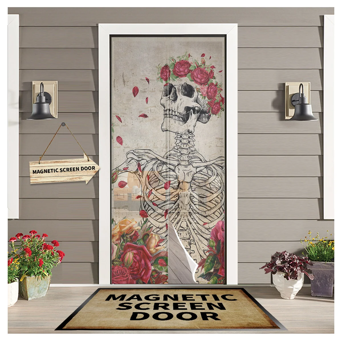 Skull Rose Flower Retro Magnetic Screen Door Curtain Anti-mosquito Magnetic Screen Net Kitchen Curtain
Skull Rose Flower Retro Magnetic Screen Door Curtain Anti-mosquito Magnetic Screen Net Kitchen Curtain