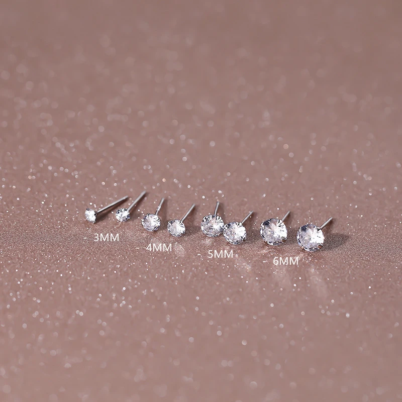 925 Sterling Silver Sparkling Zircon Stud Earrings For Women Fashion Small Ear Studs Body Piercing Jewelry Accessories
925 Sterling Silver Sparkling Zircon Stud Earrings For Women Fashion Small Ear Studs Body Piercing Jewelry Accessories