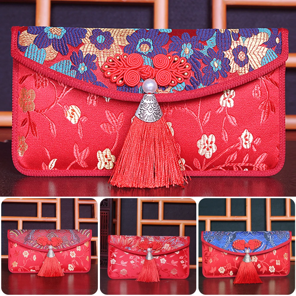 Silk Red Envelopes Chinese 2023 New Year Hongbao Lucky Pockets with Embroidery Tassel for New Year Spring Festival Birthday
Silk Red Envelopes Chinese 2023 New Year Hongbao Lucky Pockets with Embroidery Tassel for New Year Spring Festival Birthday