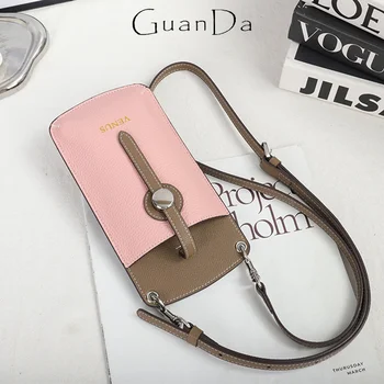 Custom Letters Casual Daily Mobile Phone Bag Luxury Cowhide New Cross-body Bag For Woman Fashion Versatile Card Shoulder Bag