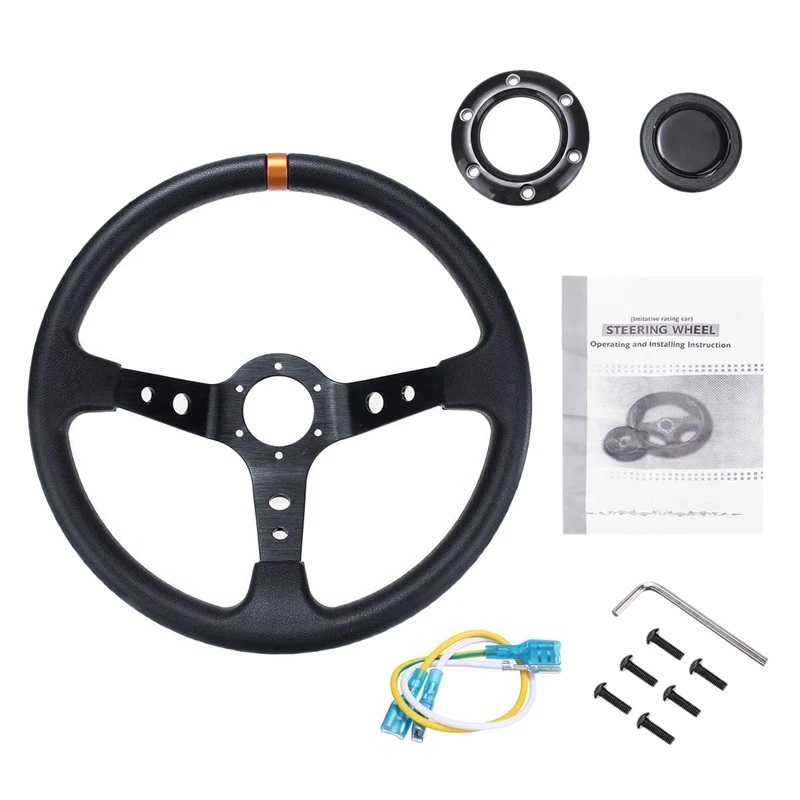 Universal Car Racing Steering Wheel, 14 Inch 350mm Modified Drifting Sport Steering Wheel PU Leather
Universal Car Racing Steering Wheel, 14 Inch 350mm Modified Drifting Sport Steering Wheel PU Leather