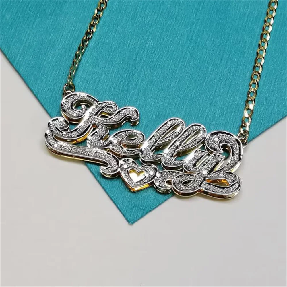 Custom Name 3D Nameplate Necklace Stainless Steel Necklace Cuban Chain Zircon Pendant Personalized Jewelry Gifts for Women
Custom Name 3D Nameplate Necklace Stainless Steel Necklace Cuban Chain Zircon Pendant Personalized Jewelry Gifts for Women