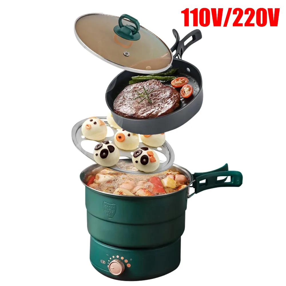 110V/220V Split Electric Cooking Pot Foldable Multicooker Frying Pan 1.6L Hot Pot Food Steamer Rice Cooker Soup Maker Travel
110V/220V Split Electric Cooking Pot Foldable Multicooker Frying Pan 1.6L Hot Pot Food Steamer Rice Cooker Soup Maker Travel