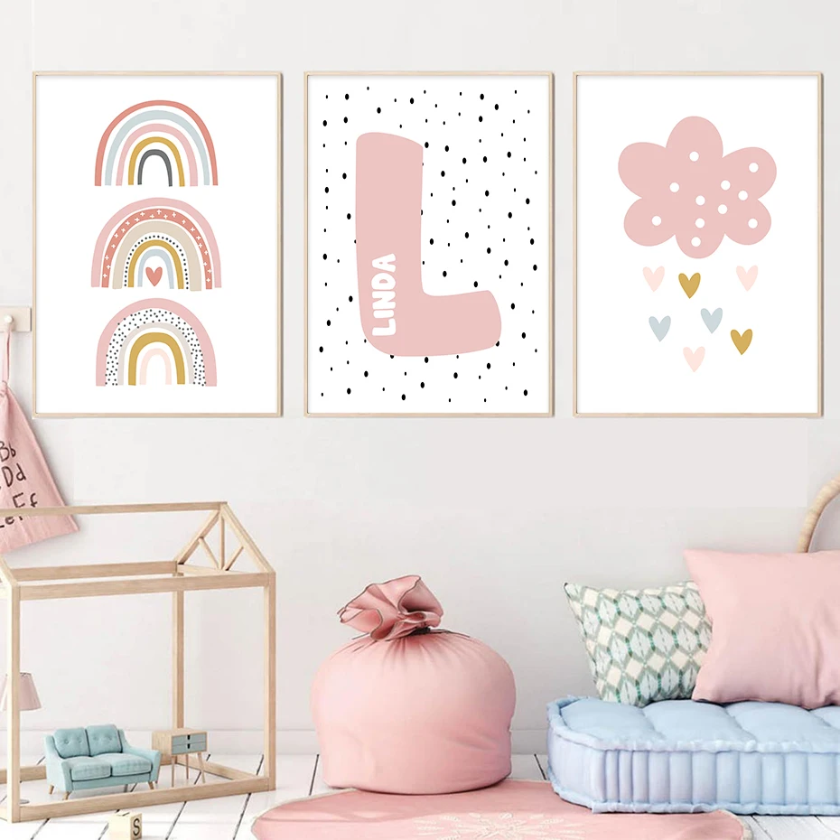 Cartoon Rainbow Clouds Custom Baby Name Nursery Poster Canvas Painting Wall Art Print Picture Kids Girl Room Interior Home Decor
Cartoon Rainbow Clouds Custom Baby Name Nursery Poster Canvas Painting Wall Art Print Picture Kids Girl Room Interior Home Decor