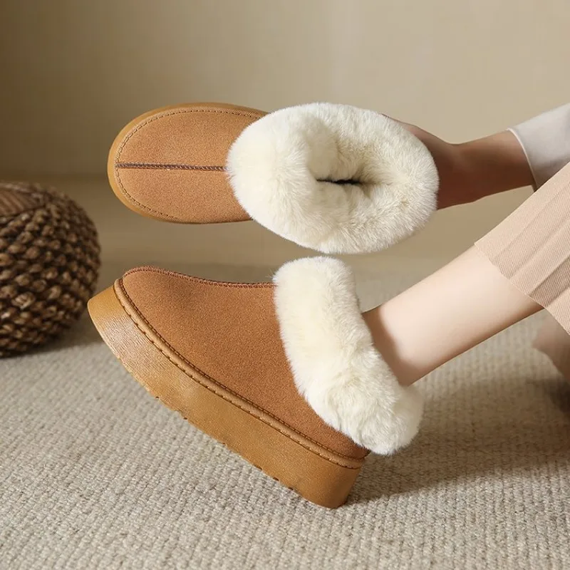 Winter Women Fur Slippers Warm Boots Platform Flip Flops 2023 New Short Plush Flats Home Cotton Shoes Suede Mules Ladies Boots
Winter Women Fur Slippers Warm Boots Platform Flip Flops 2023 New Short Plush Flats Home Cotton Shoes Suede Mules Ladies Boots