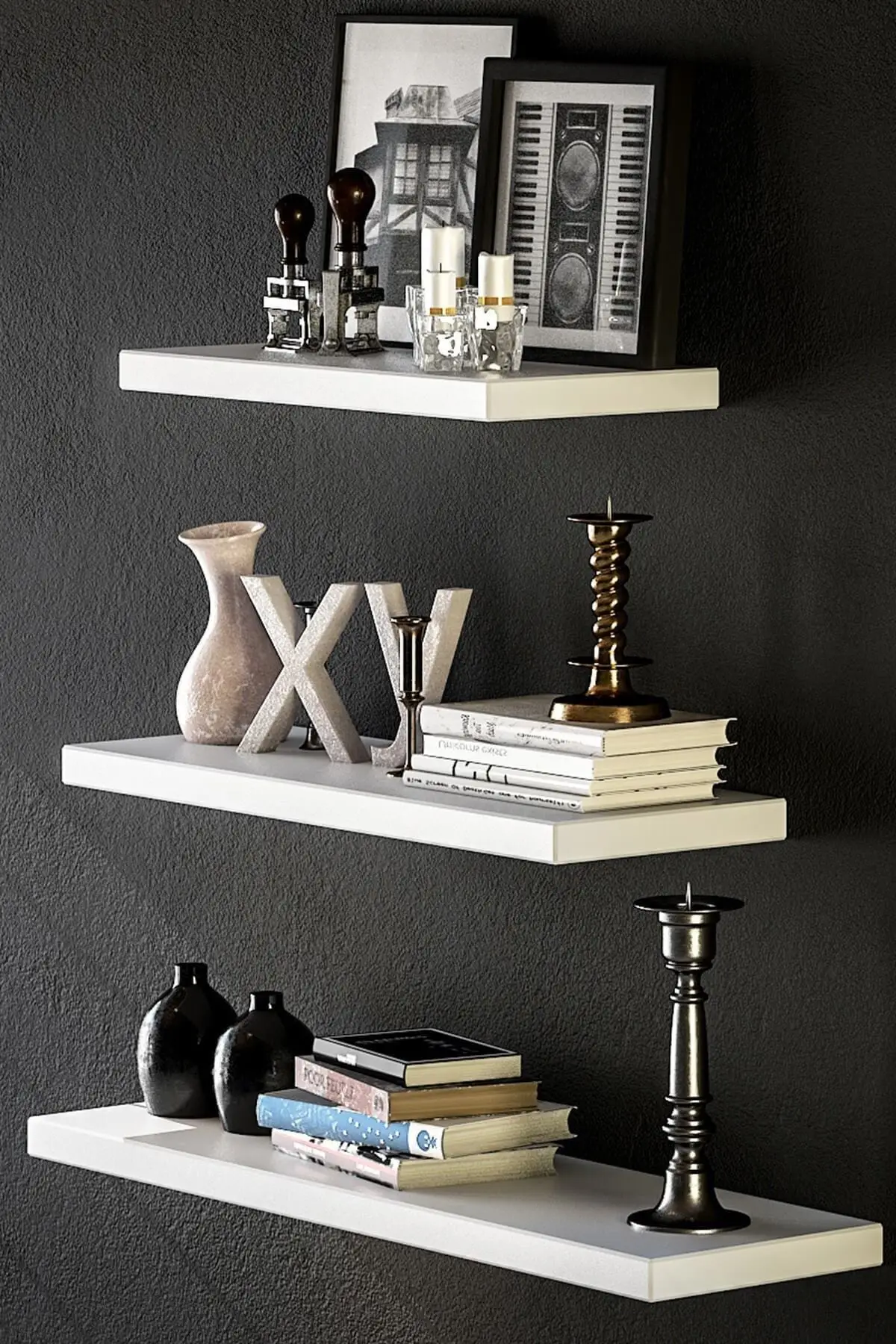 White 3 pcs Flying Wall Rack, 1. Grade of harmless to health. Size 30*15 - 40*15 - 50*15, decorative rack
White 3 pcs Flying Wall Rack, 1. Grade of harmless to health. Size 30*15 - 40*15 - 50*15, decorative rack