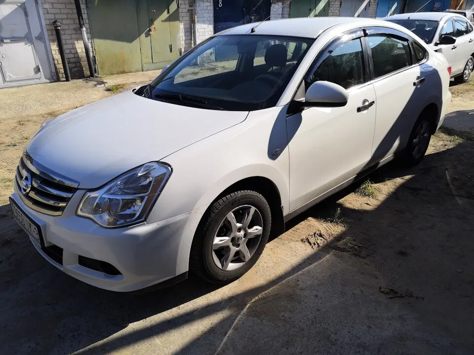 Дефлекторы окон Vinguru Nissan Almera 2012- седан накладные скотч 4 шт. материал литьевой