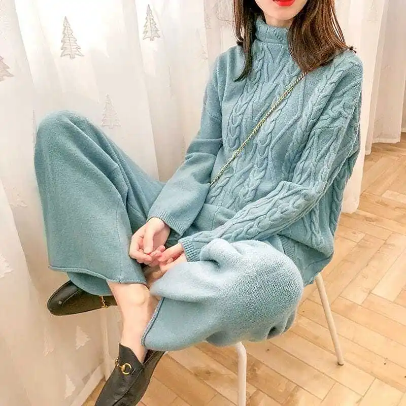 Pullover sweater Autumn and winter wide -leg pants sweater set Two -piece of weaving gentle wearing autumn and winter sweater
Pullover sweater Autumn and winter wide -leg pants sweater set Two -piece of weaving gentle wearing autumn and winter sweater