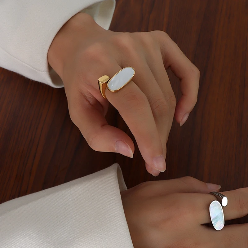 TAUAM Anti Allergy Shell Geometric Ring For Women Niche Design Fashion Personality Simple Golden Waterproof Jewellery Wholesale
TAUAM Anti Allergy Shell Geometric Ring For Women Niche Design Fashion Personality Simple Golden Waterproof Jewellery Wholesale