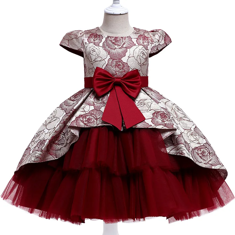 2022 New Summer Girls Short Sleeve Bow Flowers Sashes Red Pink Princess Dress Kids Elegant Party Prom Ball Gown Children Costume
2022 New Summer Girls Short Sleeve Bow Flowers Sashes Red Pink Princess Dress Kids Elegant Party Prom Ball Gown Children Costume