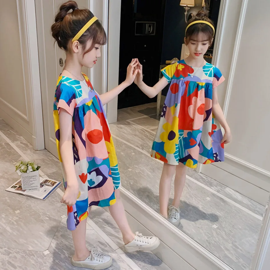 Girls Summer Dress Floral Pattern Kids Party Dresses For Girls Short Sleeve Children Dresses Flowers Clothes Girl 6 8 10 12 Year
Girls Summer Dress Floral Pattern Kids Party Dresses For Girls Short Sleeve Children Dresses Flowers Clothes Girl 6 8 10 12 Year