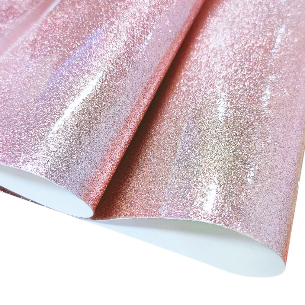 

46x135cm Candy Holographic Faux Leather Sheets Color Fine Flash Graphics Glitter PU for Keychains Stationery Earrings DIY Crafts