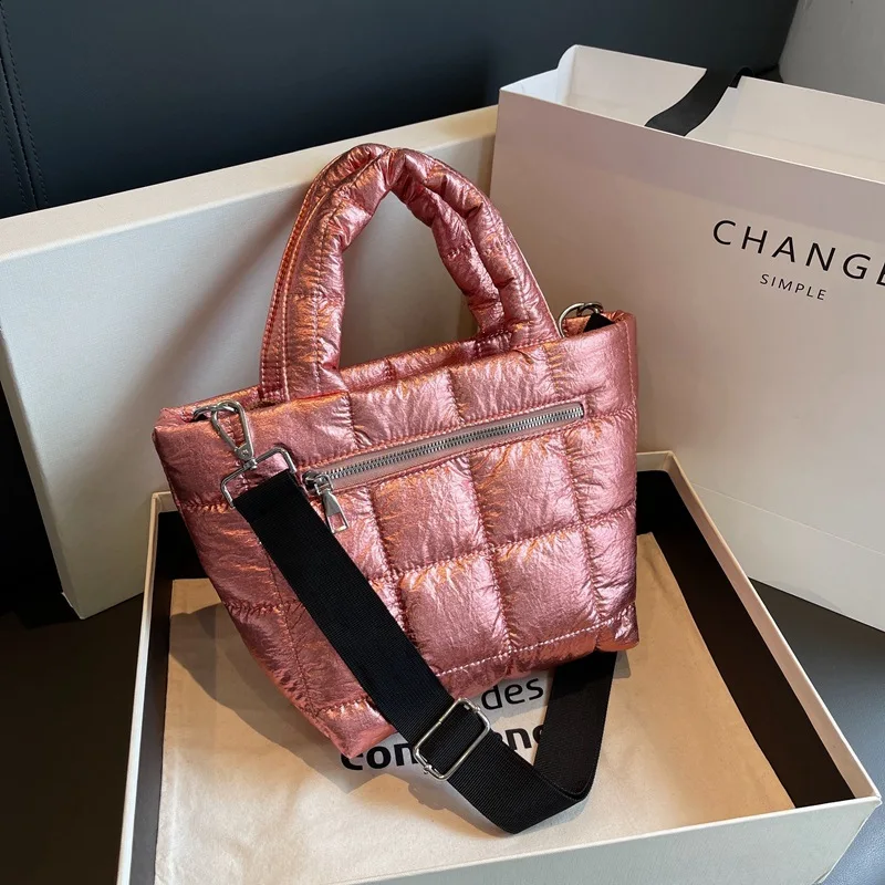 Soft Quilted Tote Handbags Down Padded Shoulder Bag Cotton Space Crossbody Bags for Women Mini Nylon Shopper Purses Light Chic
Soft Quilted Tote Handbags Down Padded Shoulder Bag Cotton Space Crossbody Bags for Women Mini Nylon Shopper Purses Light Chic