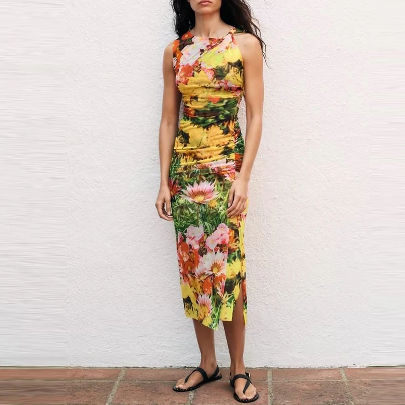 Long Dress Women Ruched Print Midi Dress Woman Sleeveless Elegant Dresses for Women 2023 Backless Summer Dresses
Long Dress Women Ruched Print Midi Dress Woman Sleeveless Elegant Dresses for Women 2023 Backless Summer Dresses