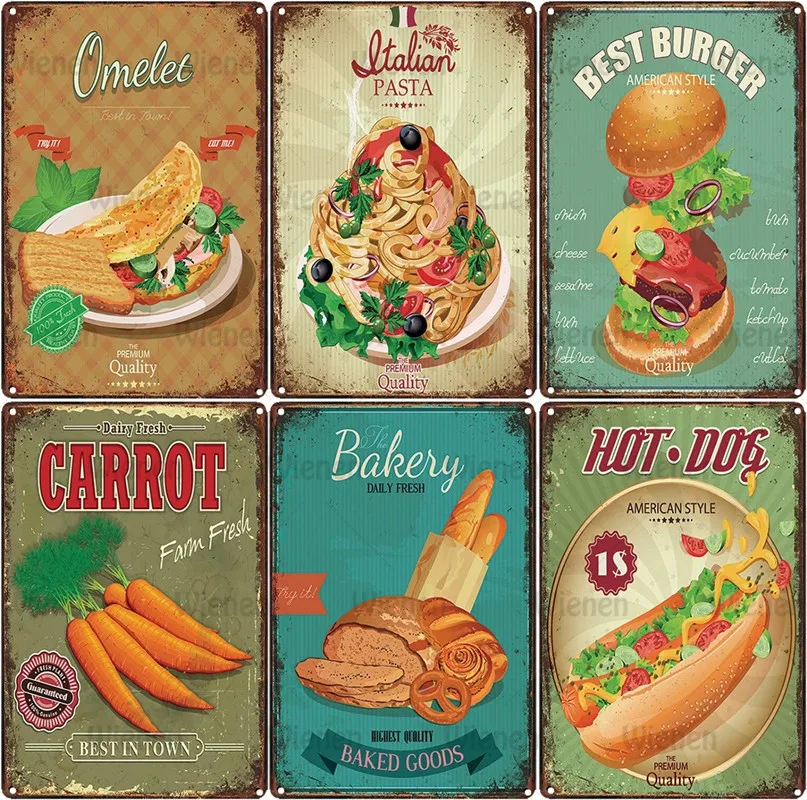 ICE CREAM Tea Cupcake Hot Dog Tin Sign Vintage Metal Plate Retro Iron Painting Italian Pasta Wall Decoration For Shop Home
ICE CREAM Tea Cupcake Hot Dog Tin Sign Vintage Metal Plate Retro Iron Painting Italian Pasta Wall Decoration For Shop Home