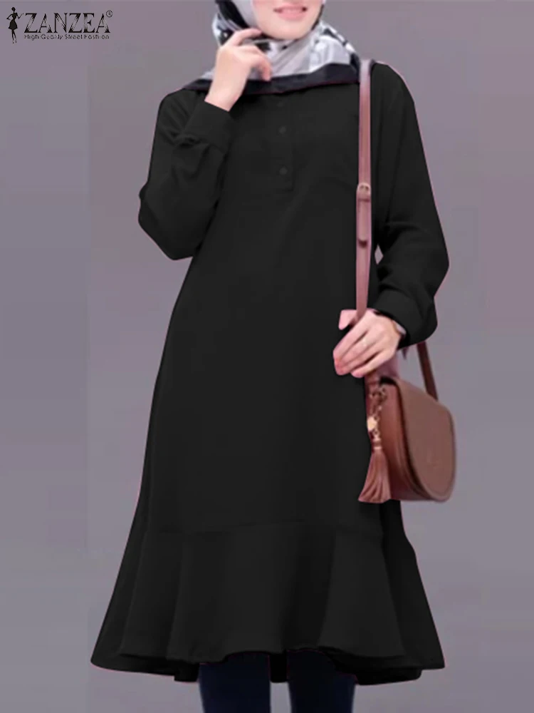 Turkish Blouse Eid Mubarek Abaya ZANZEA Isamic Clothing Women Muslim Hijab Top Casual Long Sleeve Solid Shirt Ruffle Hem Blusas
Turkish Blouse Eid Mubarek Abaya ZANZEA Isamic Clothing Women Muslim Hijab Top Casual Long Sleeve Solid Shirt Ruffle Hem Blusas