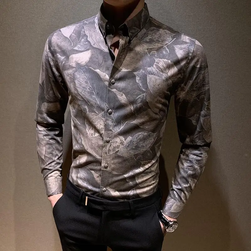 Men shirt Long-sleeved Spring and Autumn Fashion Printed Casual Slim-fit Shirts Handsome Floral Fashion Men's Clothing
Men shirt Long-sleeved Spring and Autumn Fashion Printed Casual Slim-fit Shirts Handsome Floral Fashion Men's Clothing