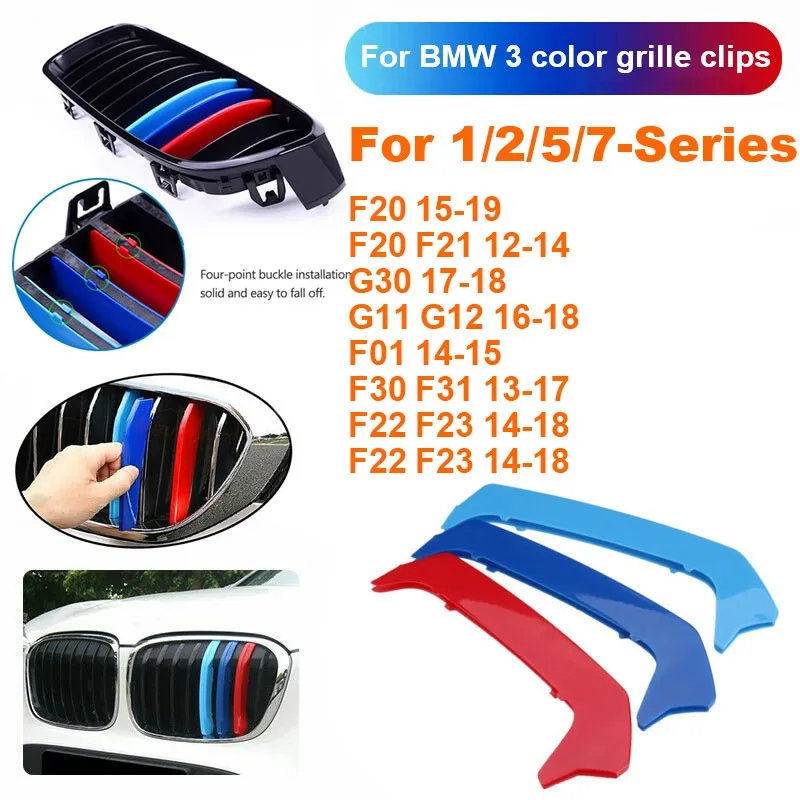 3Pcs Car Front Grill Sticker Cover Trim Strips For BMW 1 2 5 7 Series F20 F21 G30 G11 G12 F01 F30 F31 F22 F23
3Pcs Car Front Grill Sticker Cover Trim Strips For BMW 1 2 5 7 Series F20 F21 G30 G11 G12 F01 F30 F31 F22 F23
