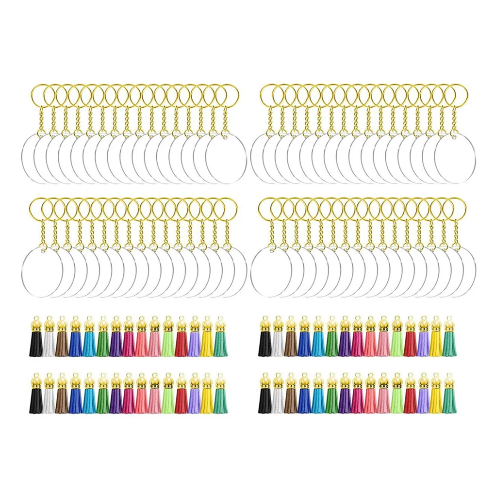 120 Pcs Circle Discs Acrylic Keychain Tassel Pendant Fine Workmanship 
120 Pcs Circle Discs Acrylic Keychain Tassel Pendant Fine Workmanship