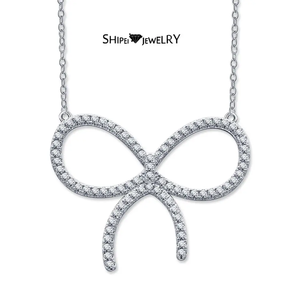Shipei 925 Sterling Silver Created Moissanite Gemstone Bowknot Pendant Necklace Wedding Engagement Fine Jewelry Wholesale
Shipei 925 Sterling Silver Created Moissanite Gemstone Bowknot Pendant Necklace Wedding Engagement Fine Jewelry Wholesale