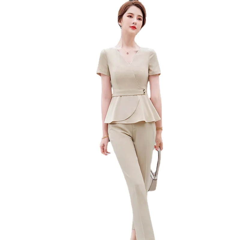 Apricot Suits Women Short Sleeve Summer New High End Fashion Formal Business Slim Blazer And Pants Office Ladies Work Wear
Apricot Suits Women Short Sleeve Summer New High End Fashion Formal Business Slim Blazer And Pants Office Ladies Work Wear