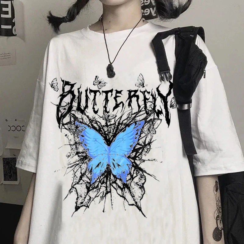 Harajuku Women T-shirt Punk Gothic Butterfly Cartoon Print Short Sleeve Streetwear O-Neck Summer Loose Oversized Clothes Y2k Top
Harajuku Women T-shirt Punk Gothic Butterfly Cartoon Print Short Sleeve Streetwear O-Neck Summer Loose Oversized Clothes Y2k Top