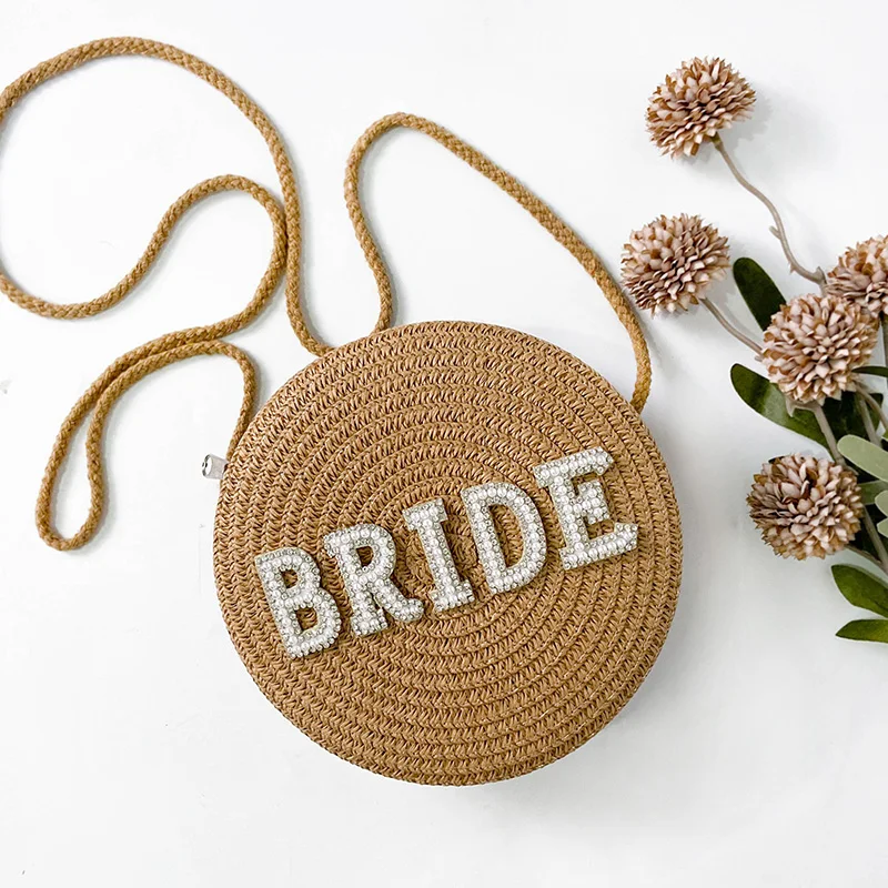 Bride woven bag Bridal Shower country rustic boho beach Wedding Engagement Honeymoon trip Bachelorette hen Party decoration Gift 
Bride woven bag Bridal Shower country rustic boho beach Wedding Engagement Honeymoon trip Bachelorette hen Party decoration Gift