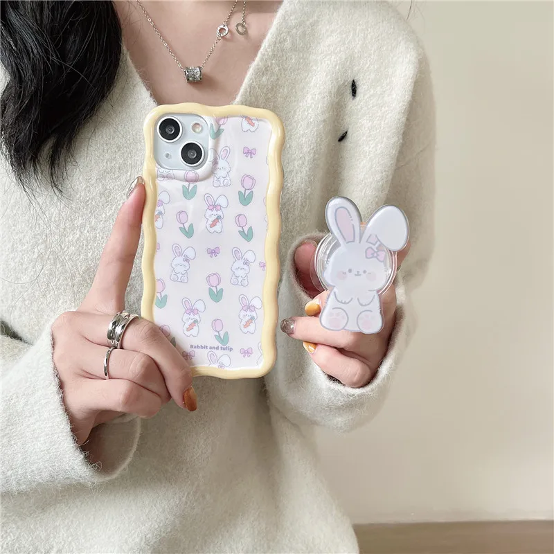 Cute Bunny Tulip Wave Soft Phone Case For iPhone 13 14 12 12Pro Max 11 Max Cartoon Rabbit Stand Holder Silicone Protective Cover
Cute Bunny Tulip Wave Soft Phone Case For iPhone 13 14 12 12Pro Max 11 Max Cartoon Rabbit Stand Holder Silicone Protective Cover