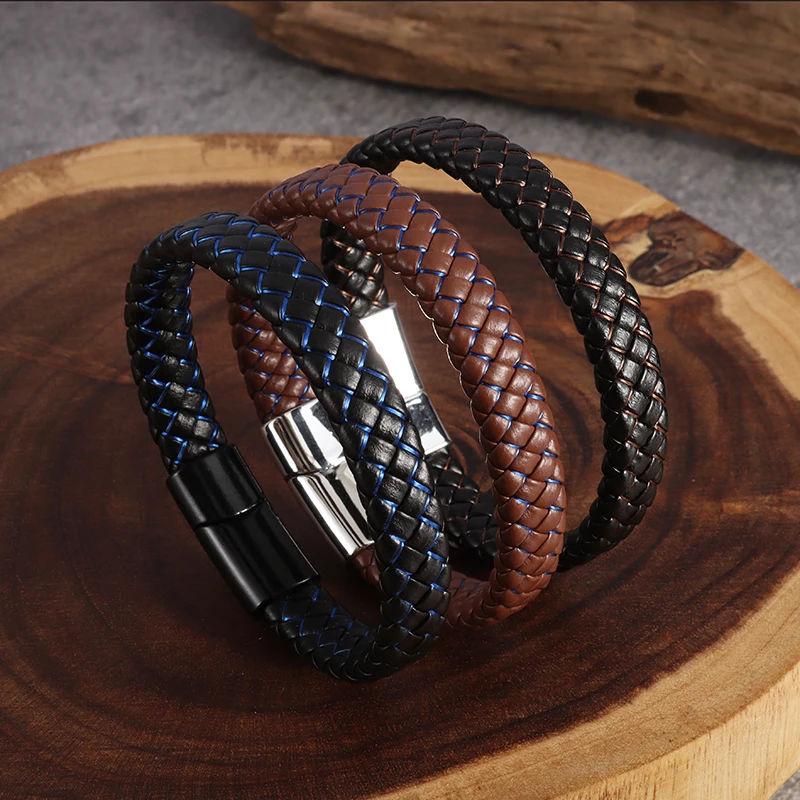 Men Fashion Simple Braided Leather Magnetic Buckle Bracelet Casual Street Biker Party Jewelry Accessories
Men Fashion Simple Braided Leather Magnetic Buckle Bracelet Casual Street Biker Party Jewelry Accessories