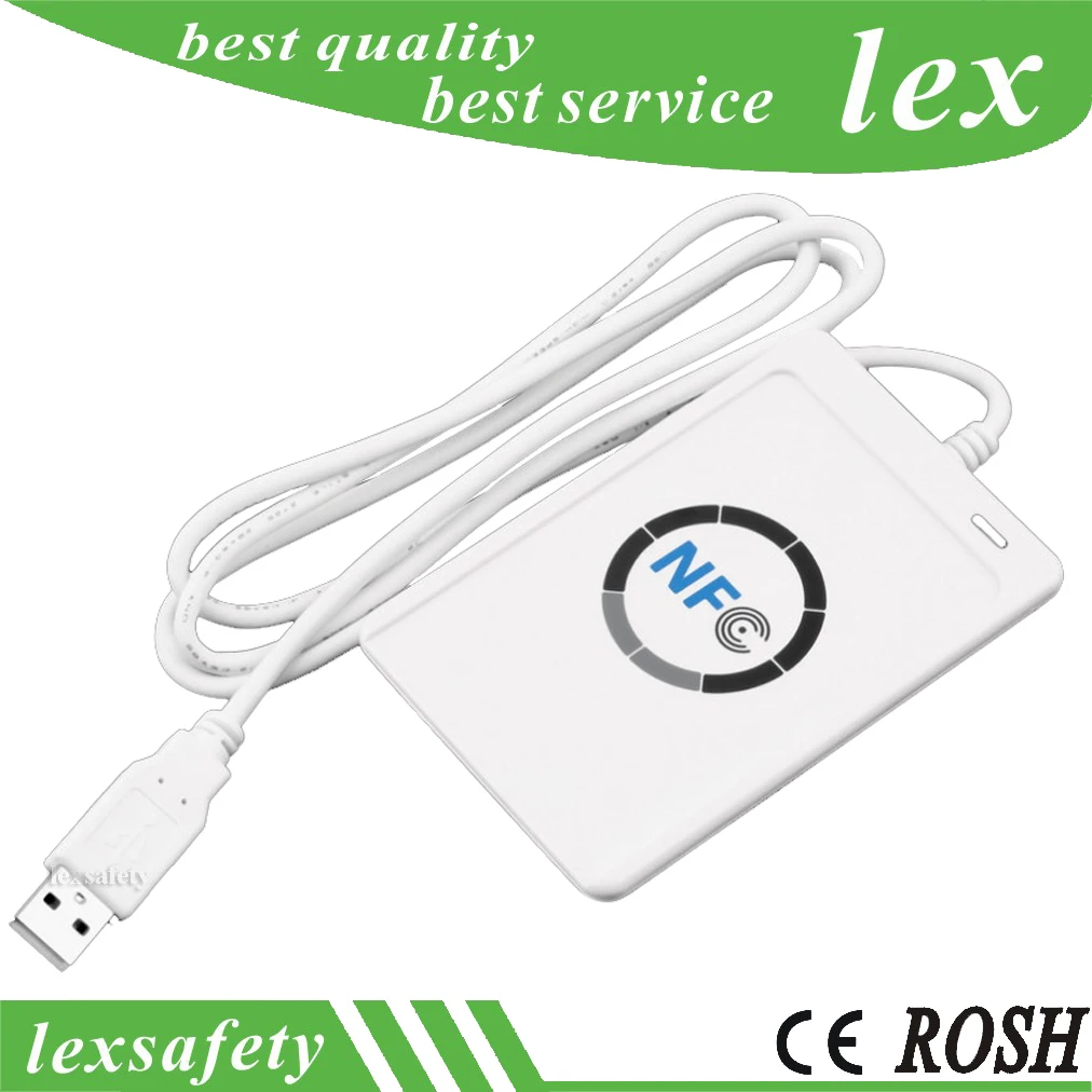 NFC RFID Smart Card Reader ACR122U Writer Rfid Copier S50 13.56mhz USB Contactless Smart Access Cards Writer Copier Duplicator
NFC RFID Smart Card Reader ACR122U Writer Rfid Copier S50 13.56mhz USB Contactless Smart Access Cards Writer Copier Duplicator